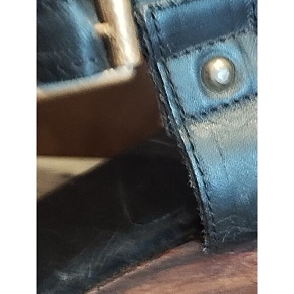 Freebird by Steven Fb Cape Womens Sandals Size 8 Black Leather Buckle Block Heel - Picture 5 of 9
